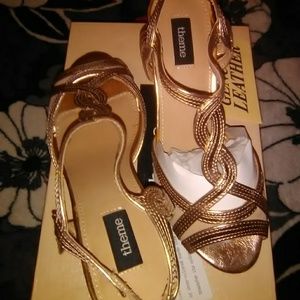 Genuine leather rose gold Short Heel brand new